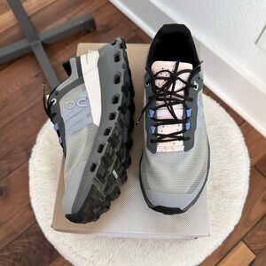 On Running Women's Gray Black Pink Trail Sneakers